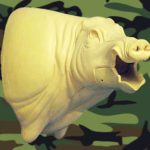 CWBWP11 Wild Boar Wall Pedestal Open Mouth